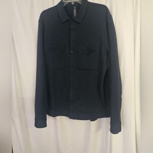 Lululemon Athletica Men's Casual Navy Snap Down Shirt - Size L